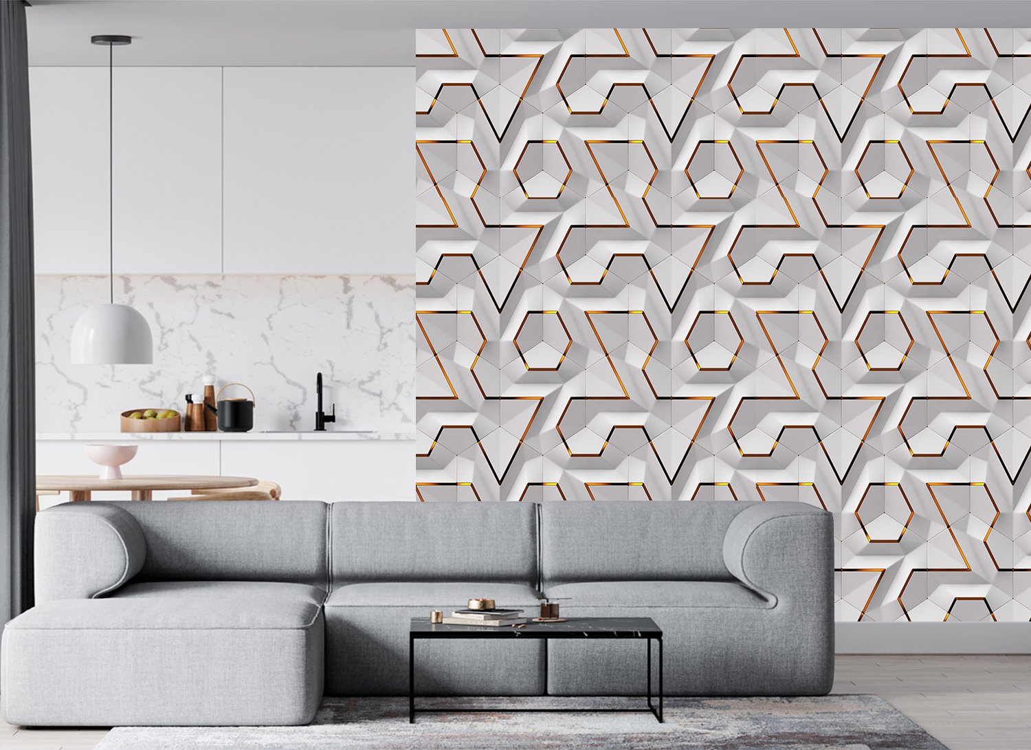 Self adhesive wallpaper,WALLPAPER,WallWear Abstract Grey